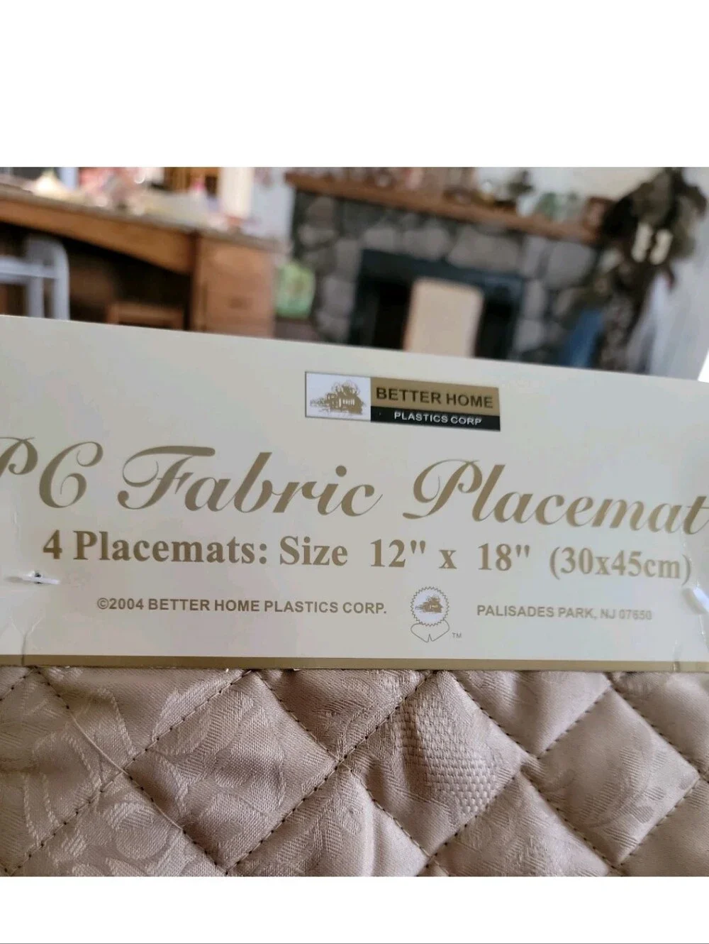 4 Better Homes Plastic Corp. Quilted Tan Placemats 12